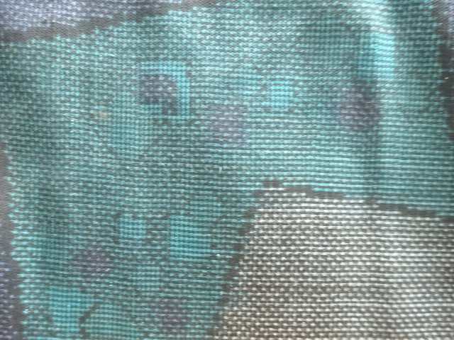 JAPANESE KIMONO / ANTIQUE KIMONO / SILK / DORO OSHIMA TSUMUGI (5 maruki) / WOVEN SHIKISHI PATTERN